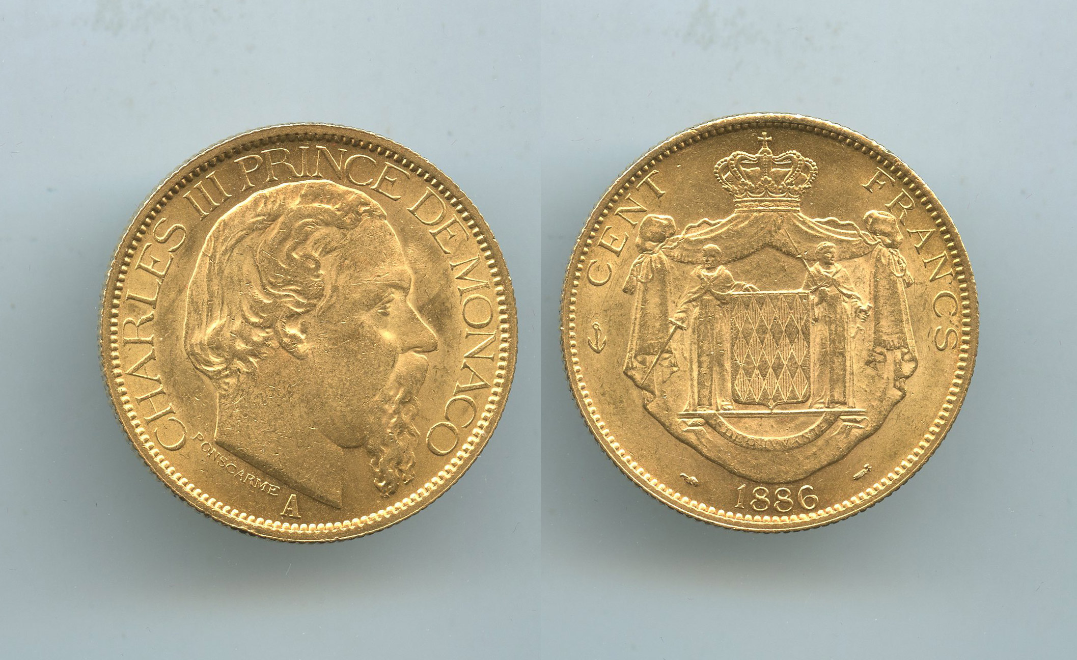 MONACO, Charles III (1856-1889) 100 francs 1886 A