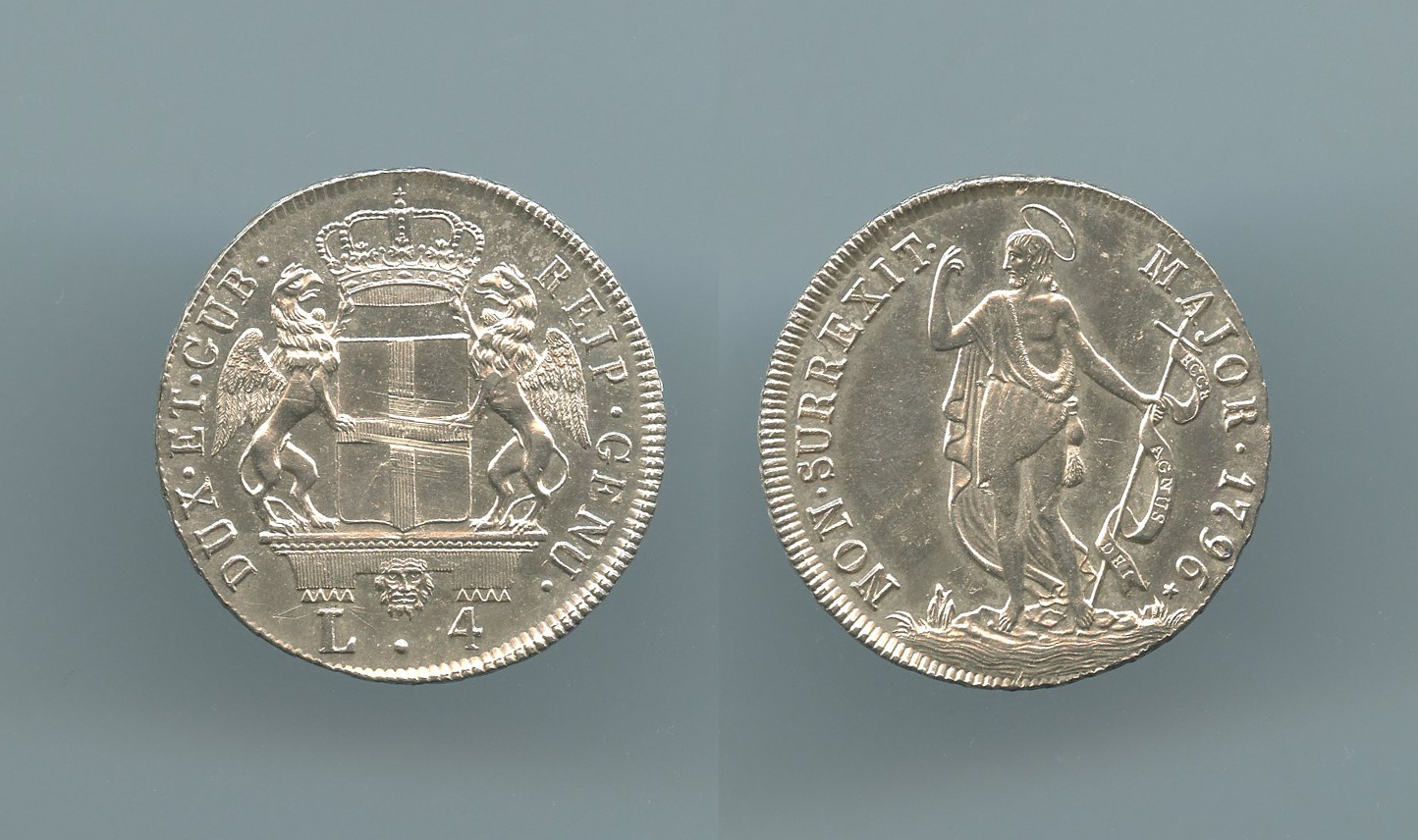 GENOVA, Dogi Biennali (1528-1797) 4 Lire 1796 *