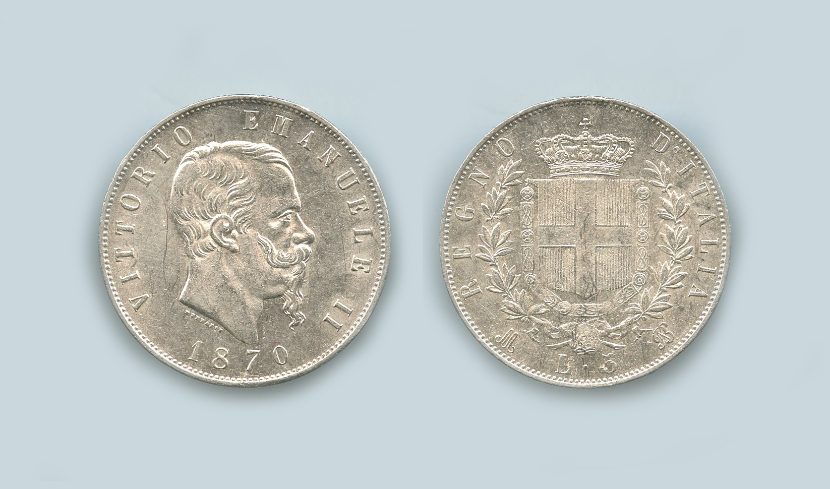 REGNO D' ITALIA, Vittorio Emanuele II (1861-1878) 5 Lire 1870 M