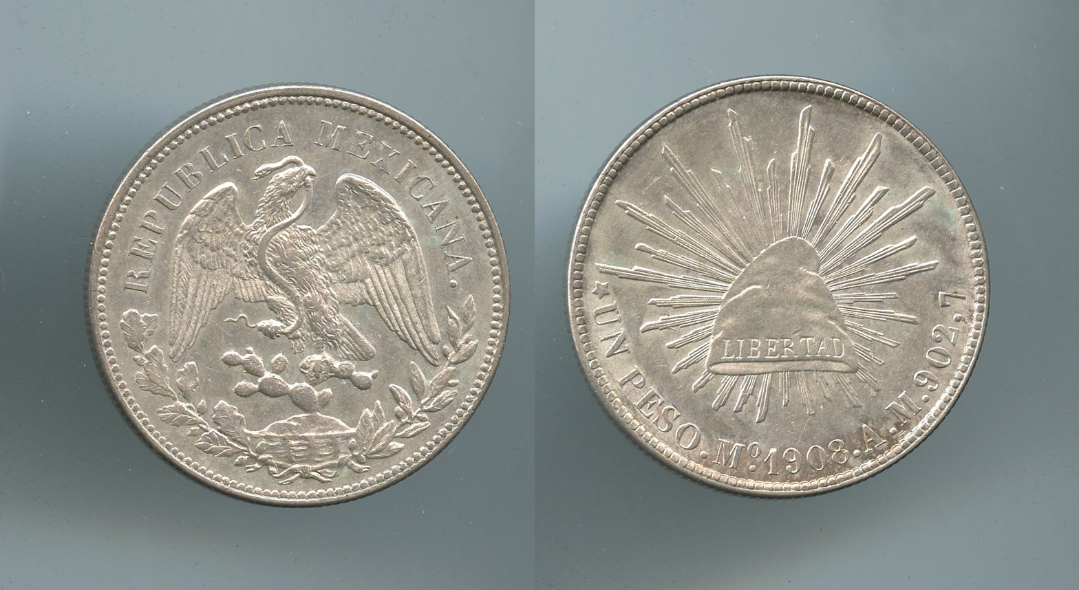 MESSICO, Repubblica, Peso 1908 Mo AM