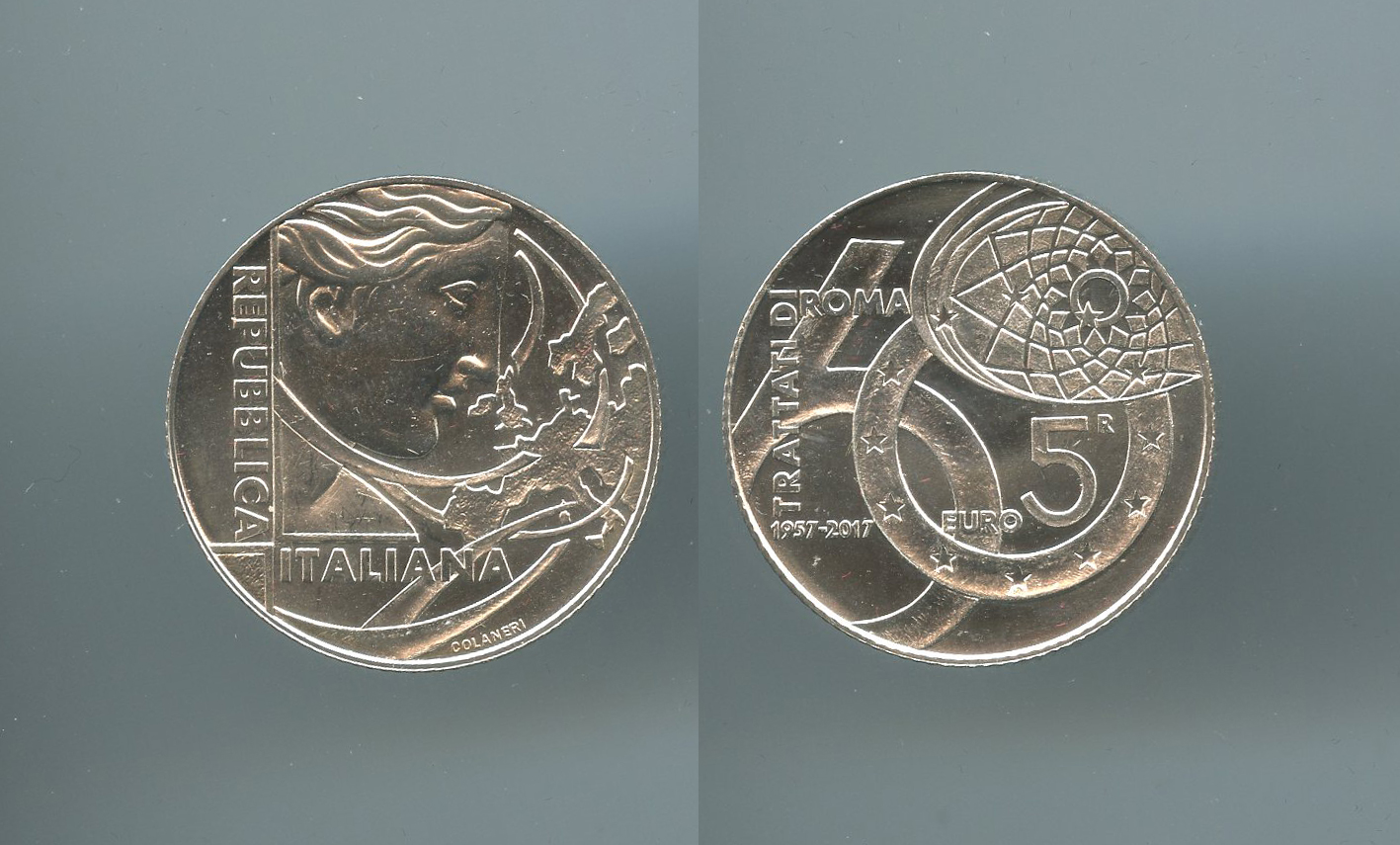 REPUBBLICA ITALIANA, 5 Euro 2003 "Europa del lavoro"