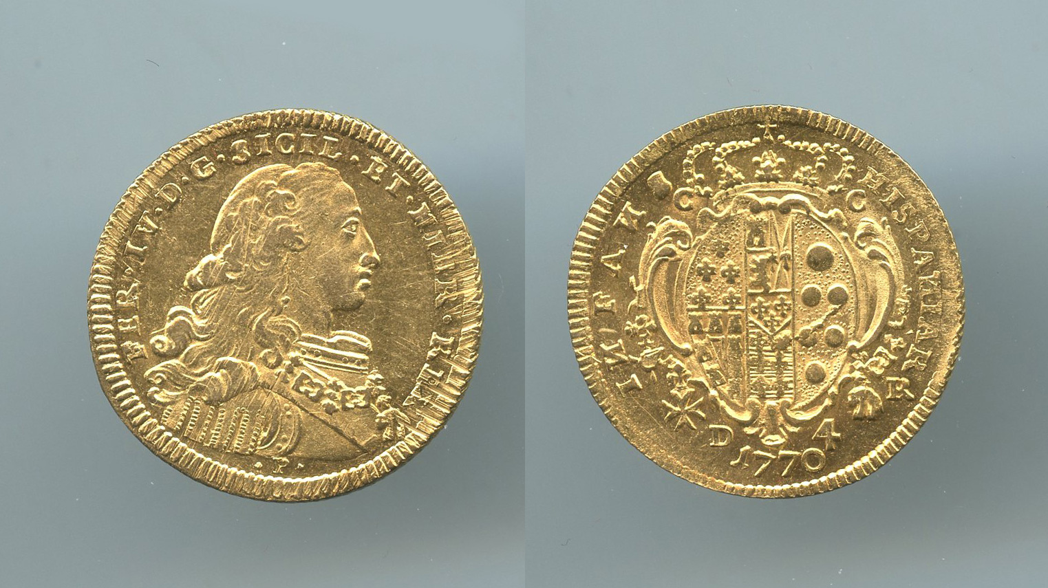 NAPOLI, Ferdinando IV (1759-1816) 4 Ducati 1770