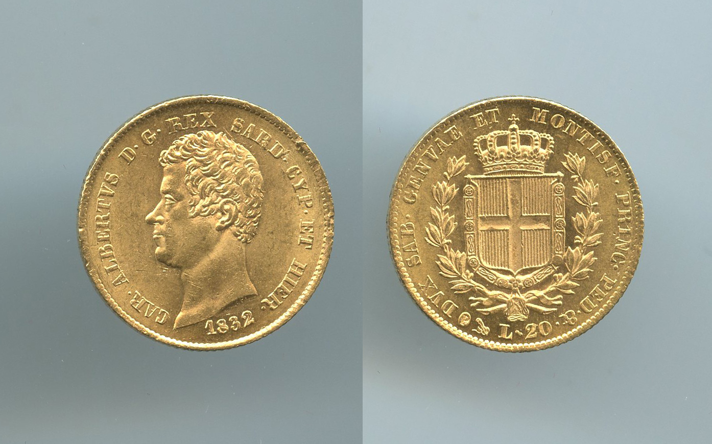 REGNO DI SARDEGNA, Carlo Alberto (1831-1849) 20 lire 1832 Genova