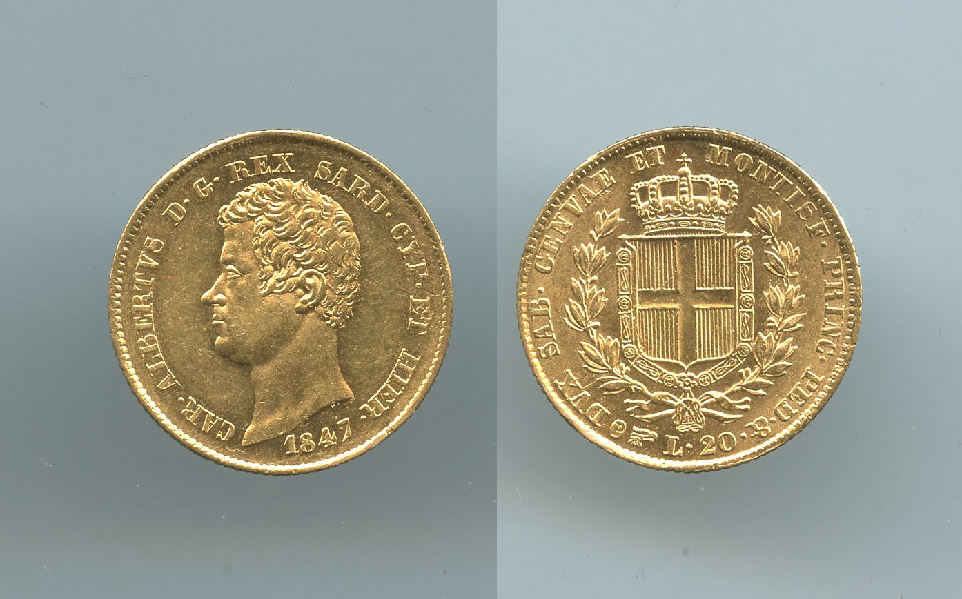 REGNO DI SARDEGNA, Carlo Alberto (1831-1849) 20 Lire 1847 Torino - Clicca l'immagine per chiudere