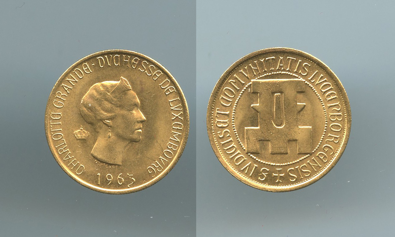 LUSSEMBURGO, Charlotte (1919-1964) 20 Francs 1963 - Clicca l'immagine per chiudere