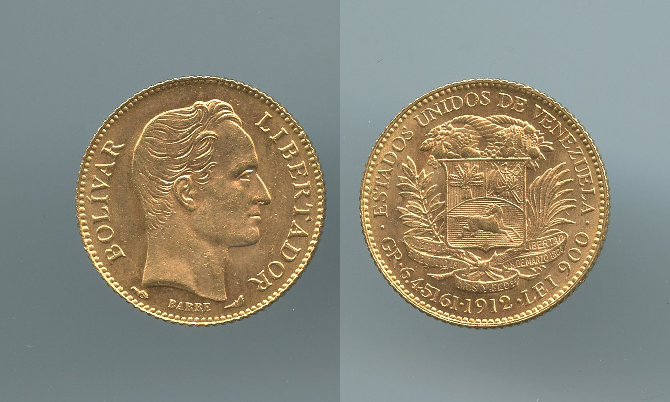 VENEZUELA, 20 Bolivares 1912