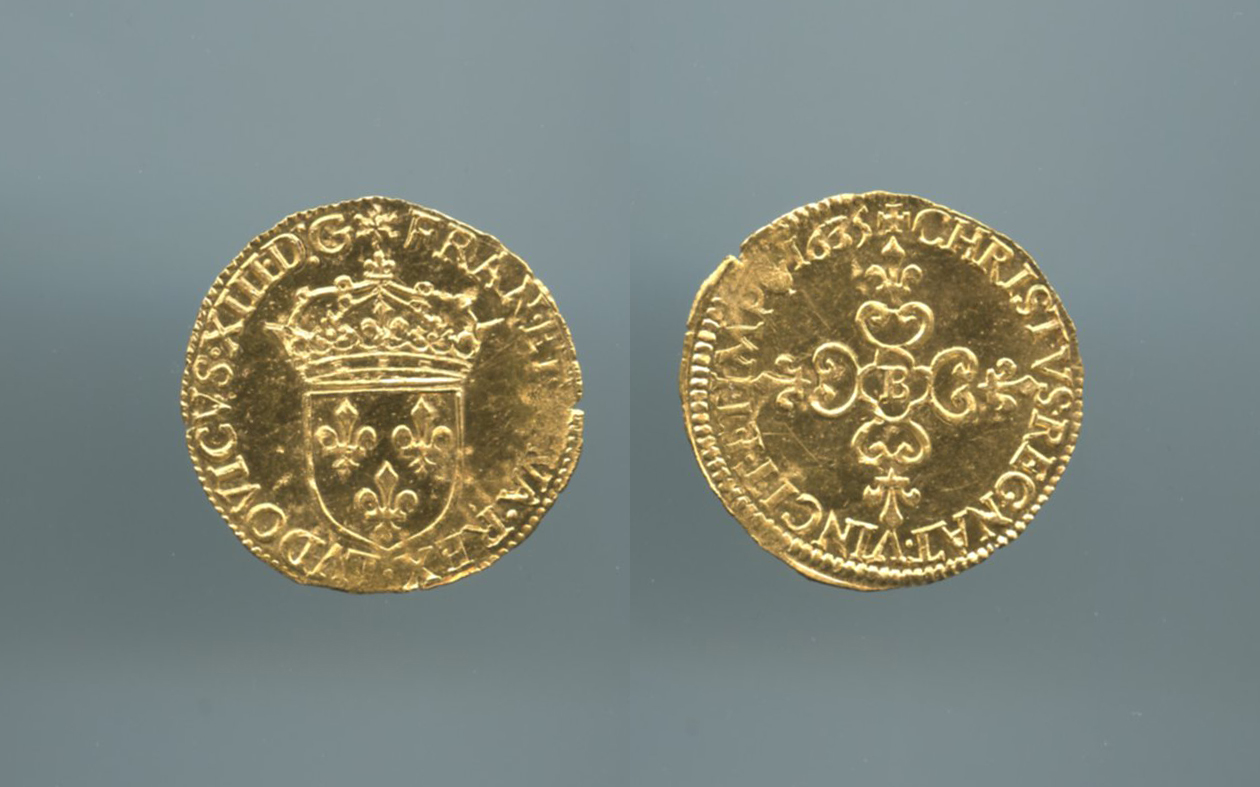 FRANCIA, Louis XIII (1610-1643) Scudo d' oro 1635, Rouen