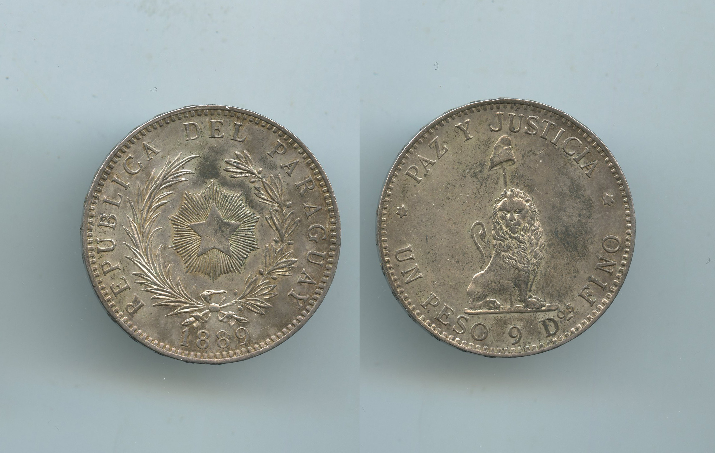 PARAGUAY. Repubblica, 1 Peso 1889