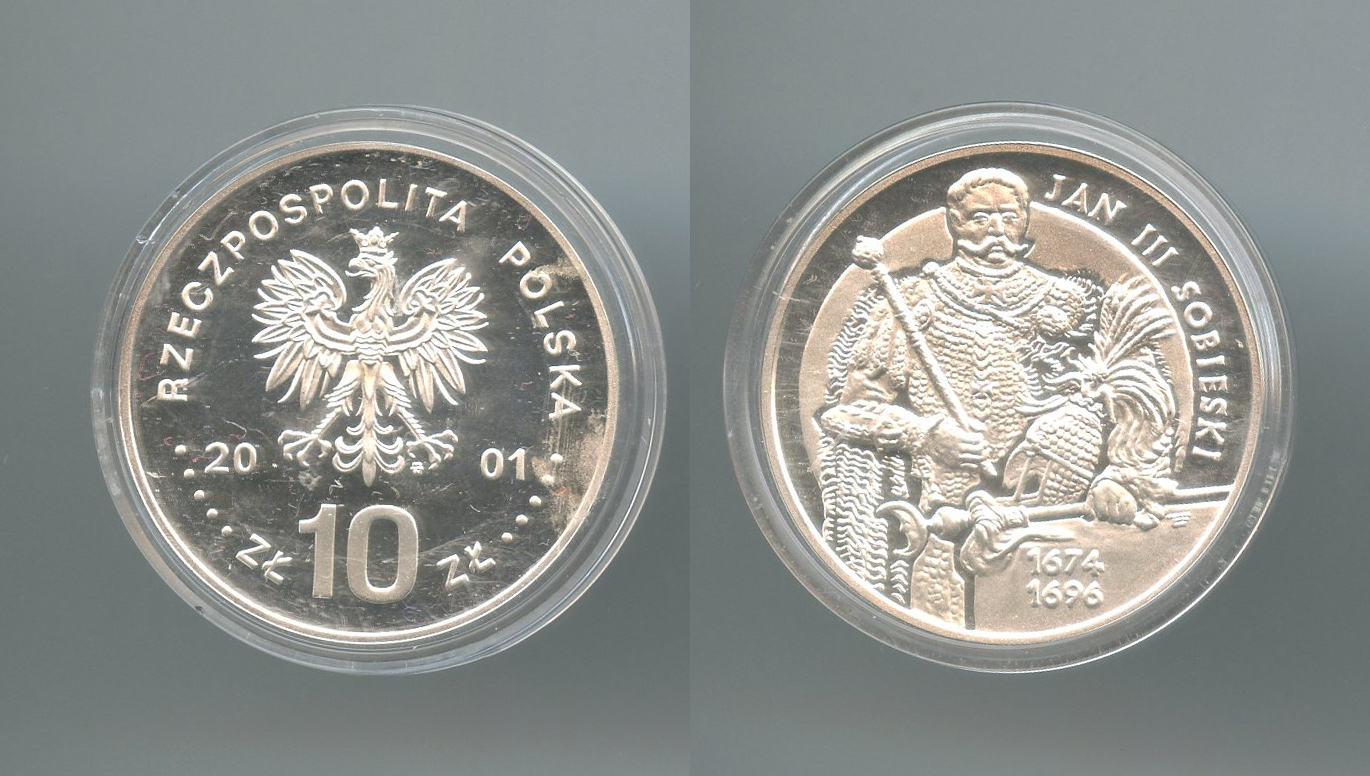 POLONIA, 10 Zlotych 2001 "Stefan III Sobieski"