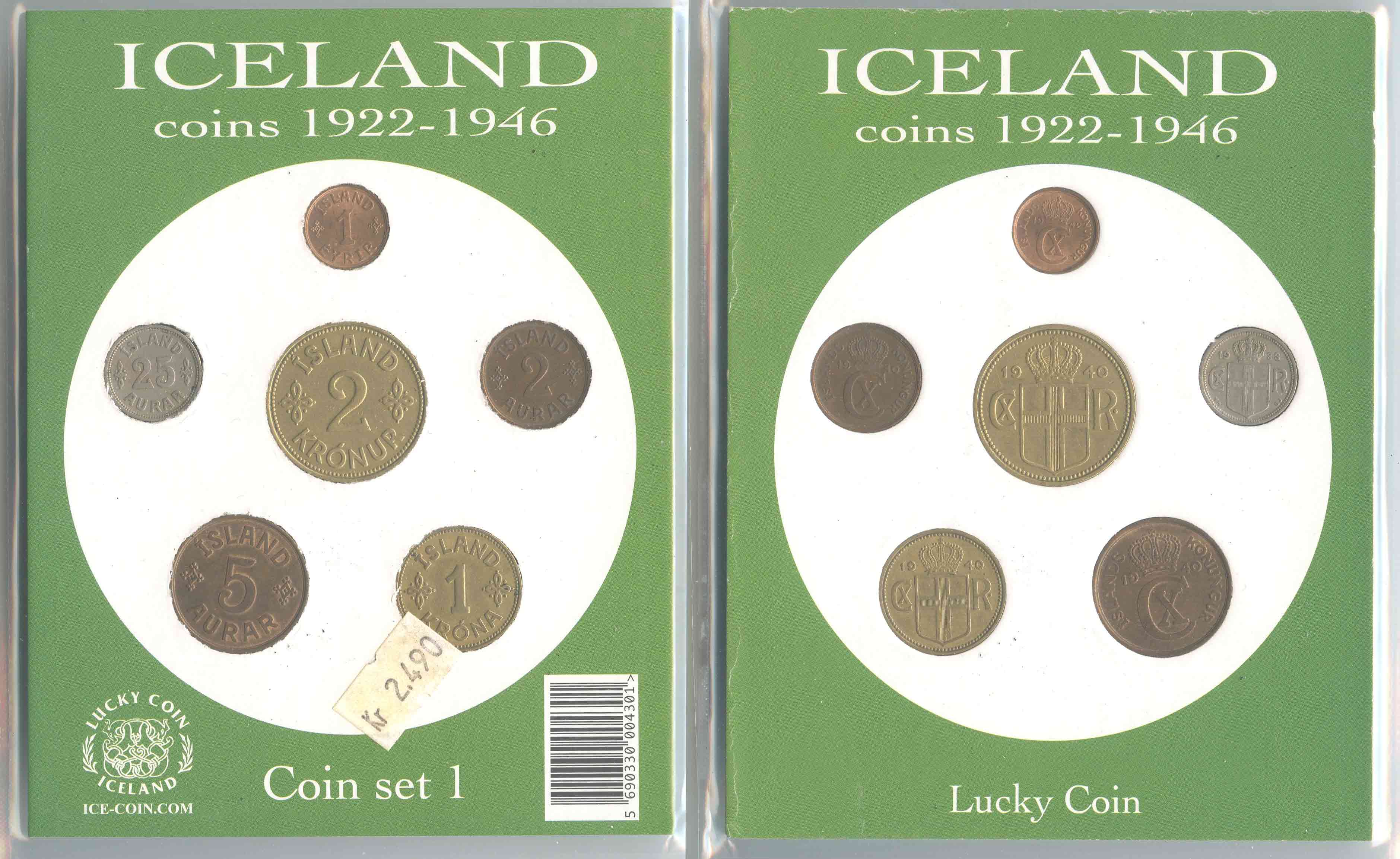 ISLANDA, "Coin set 1922-1946"