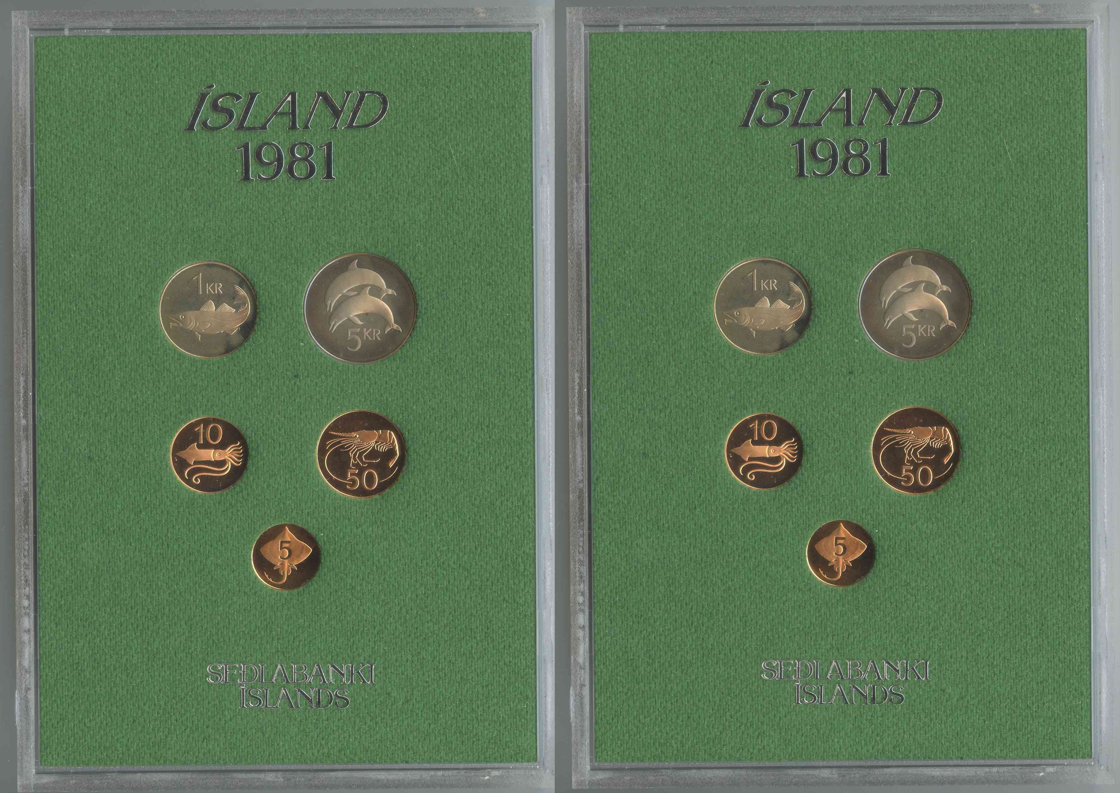 ISLANDA, "Proof coin set 1981"