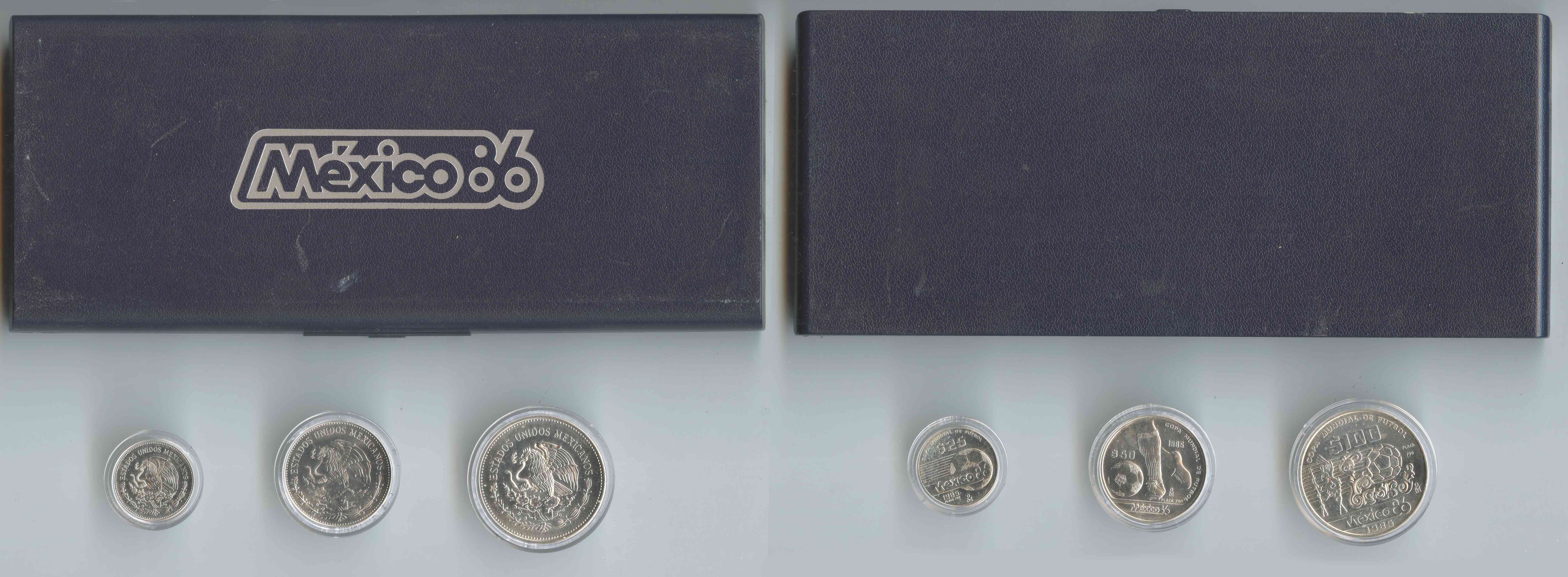 MESSICO, Set 100, 50 e 25 Pesos 1986