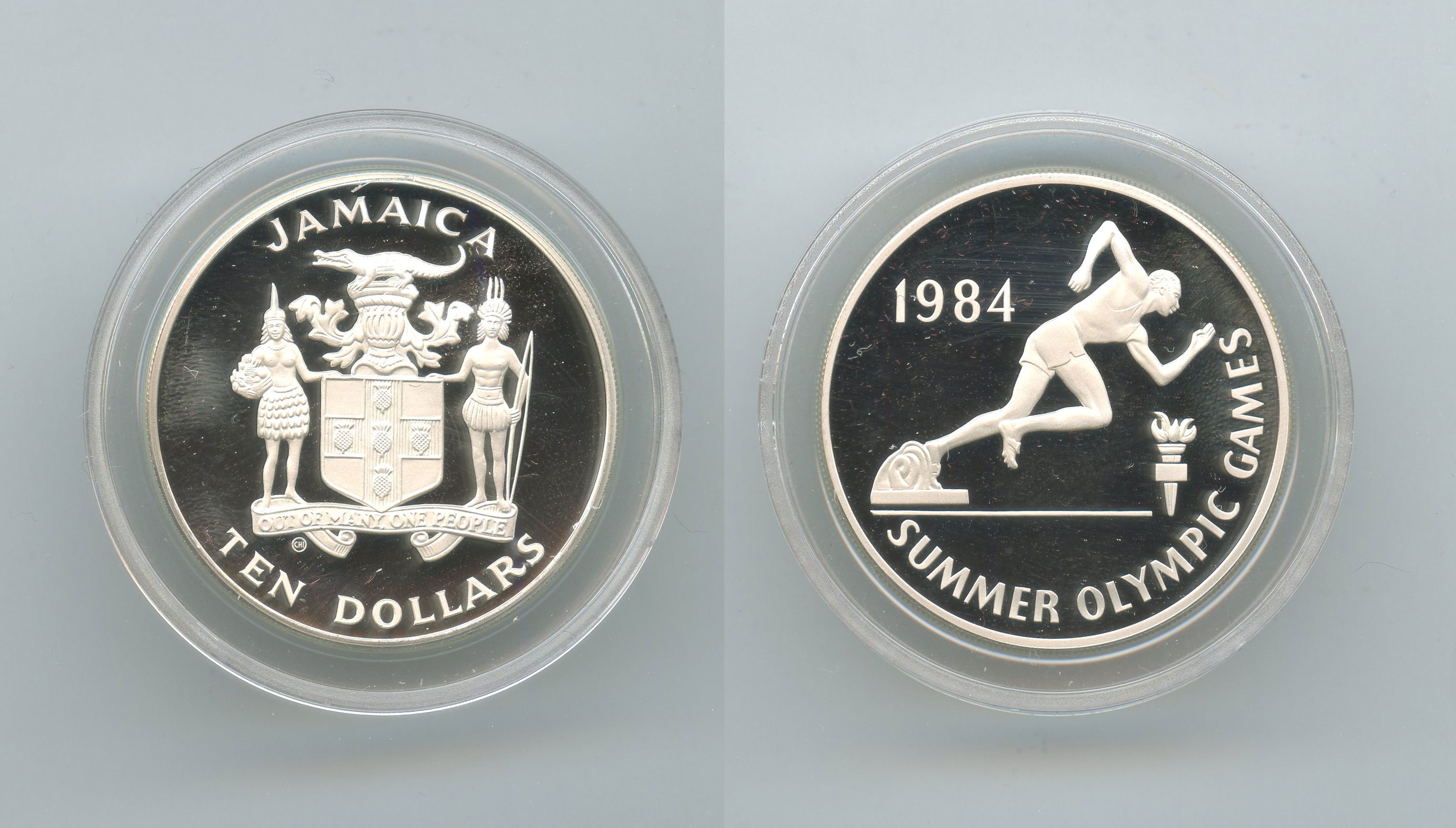 JAMAICA, 10 Dollars 1984 "Olimpiadi Los Angeles '84"