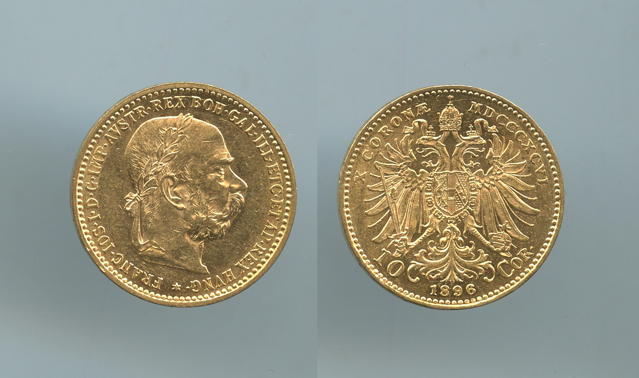 AUSTRIA, Franz Joseph (1848-1916) 10 Corona 1896