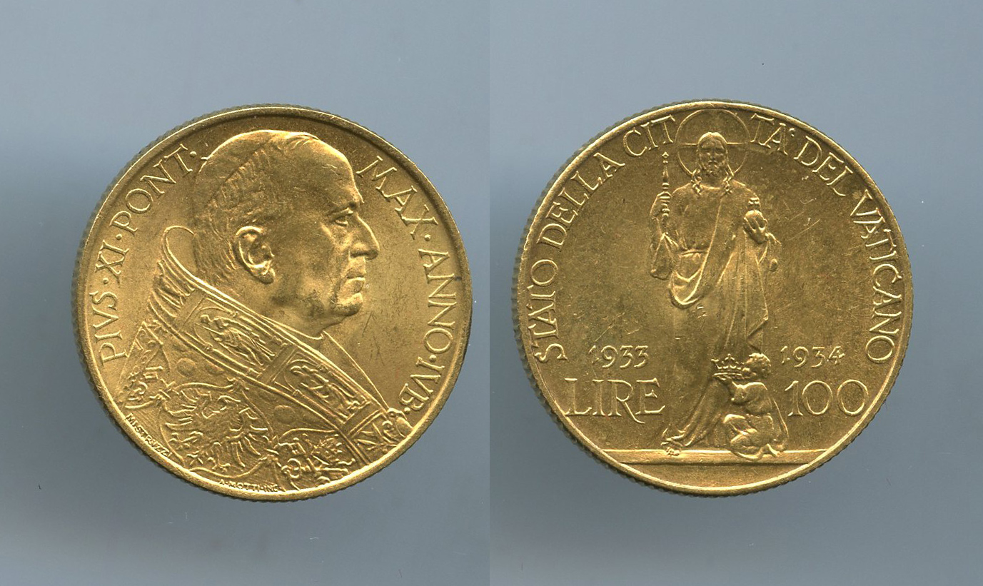 PIO XI (1929-1938) 100 Lire 1933-34
