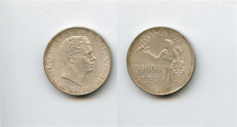 ROMANIA, 100000 Lei 1946