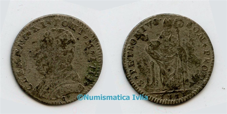 CLEMENTE XI (1700-1721) Muraiola da 4 Baiocchi 1713
