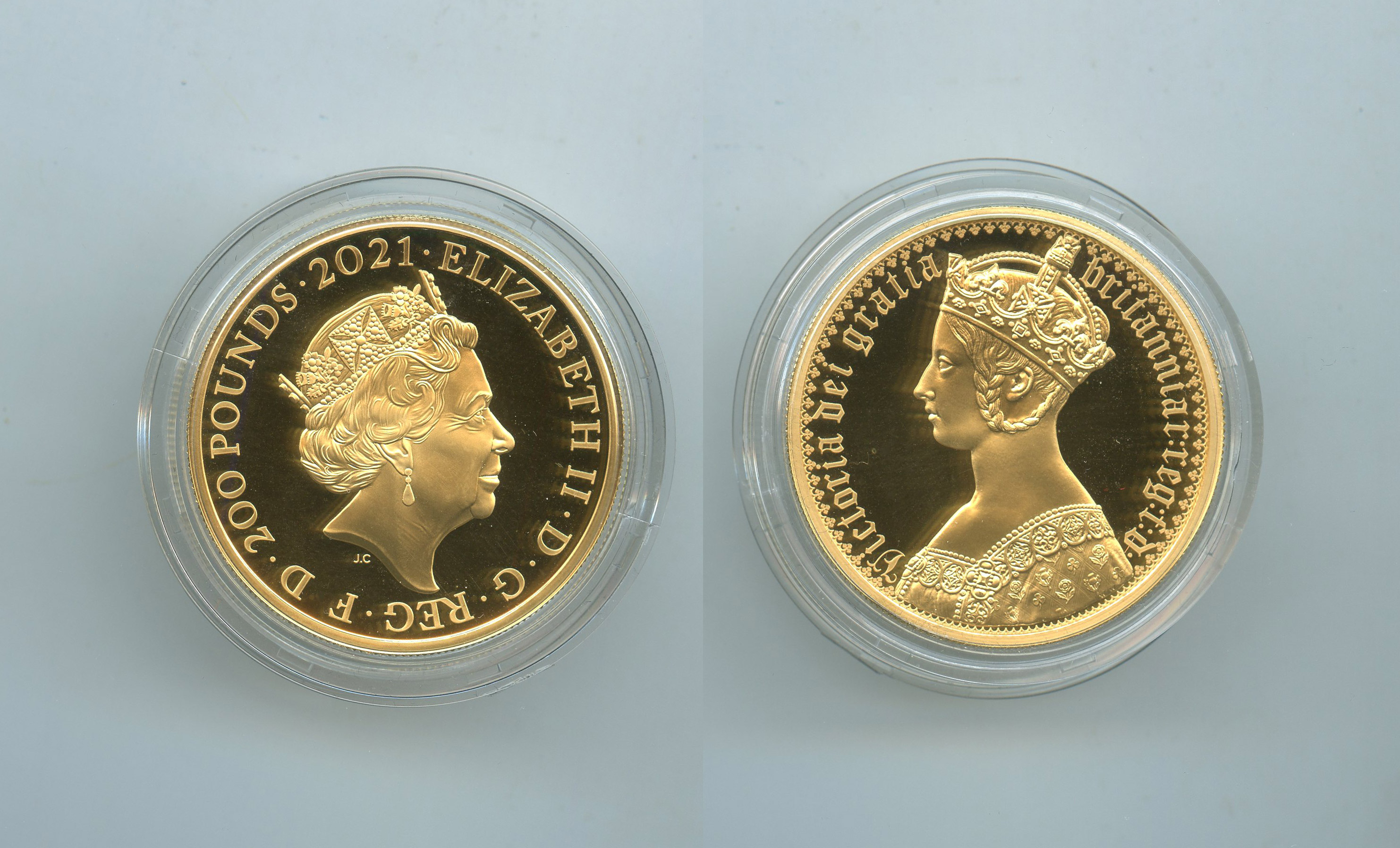 REGNO UNITO, Elizabeth II, 200 Pounds 2021 "Great Engraver - Queen Victoria portrait gothic crown"
