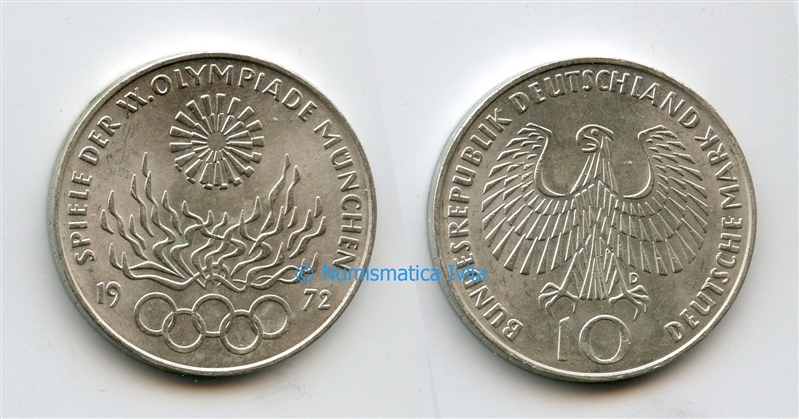 GERMANIA, Repubblica Federale, 5 Mark 1972 Olimpiadi Monaco