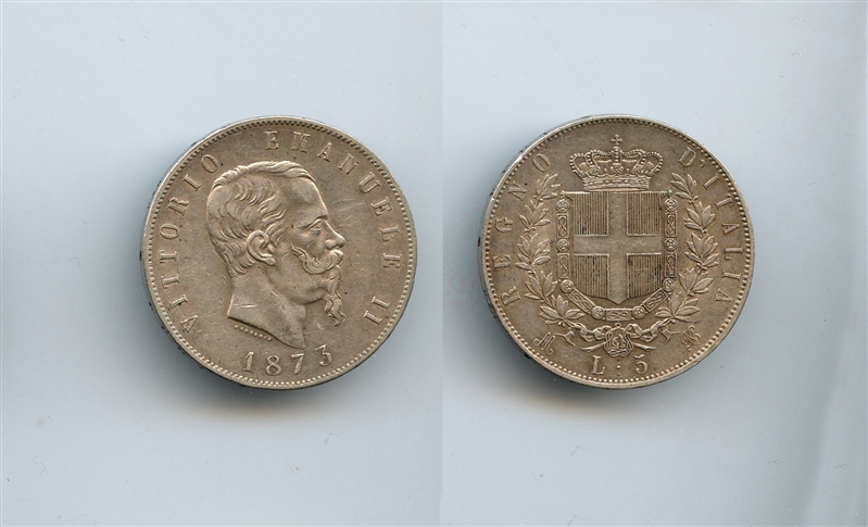 5 Lire 1873 Milano