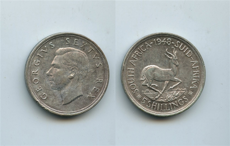 SUDAFRICA, George VI (1937-1952) 5 Shilling 1948