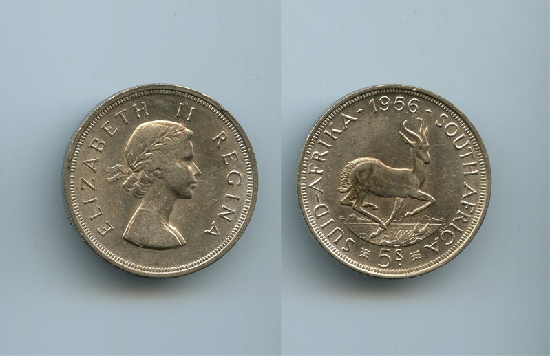 SUDAFRICA, Elizabeth II, 5 Shilling 1956