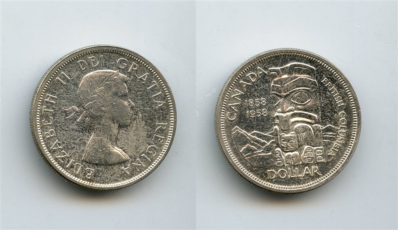 CANADA, Elizabeth II, Dollar 1958 - Clicca l'immagine per chiudere