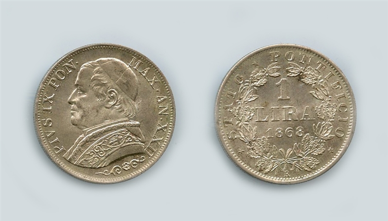 PIO IX (1846-1870) Lira 1868 A XXII
