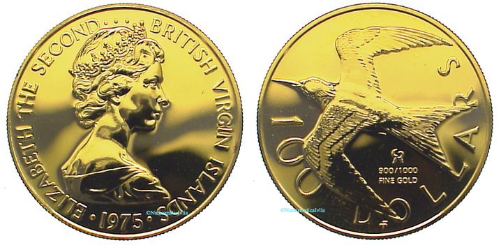 Isole Vergini britanniche, 100 Dollars 1975