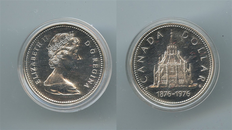 CANADA, Elizabeth II, Dollar 1976 "Parlament Library"