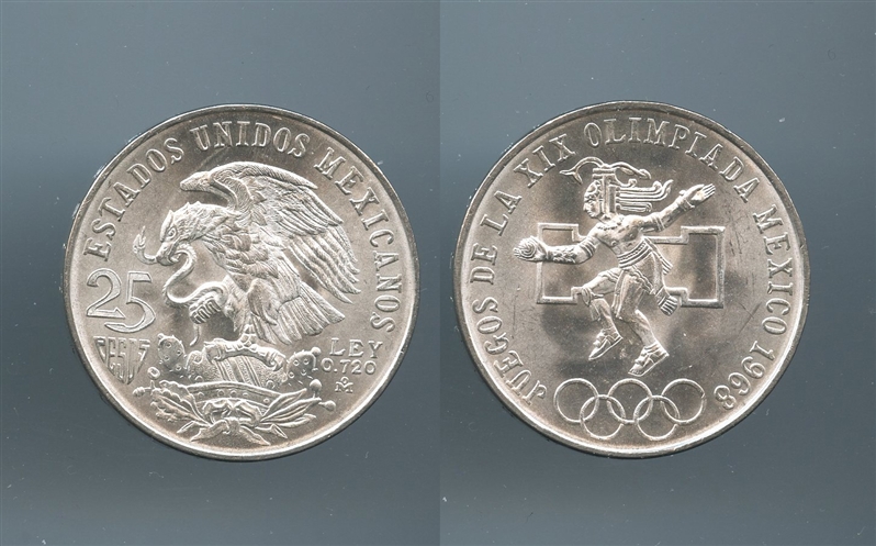 MESSICO, 25 Pesos 1968