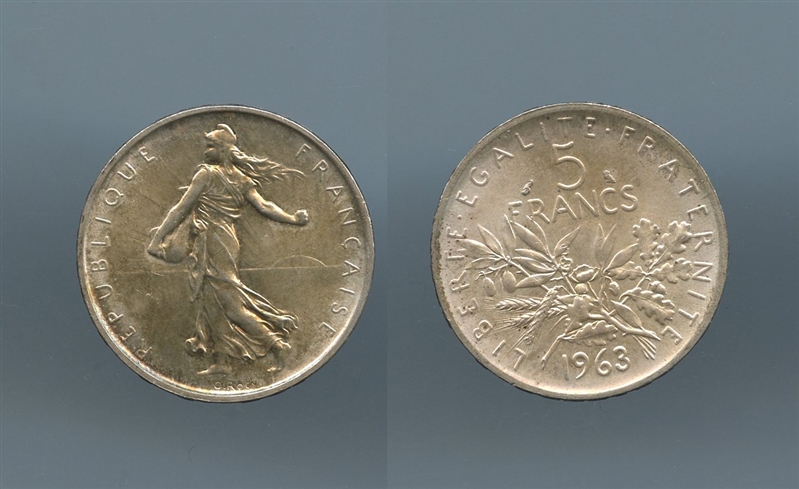 FRANCIA, Terza Repubblica (1871-1940) 5 Francs 1963