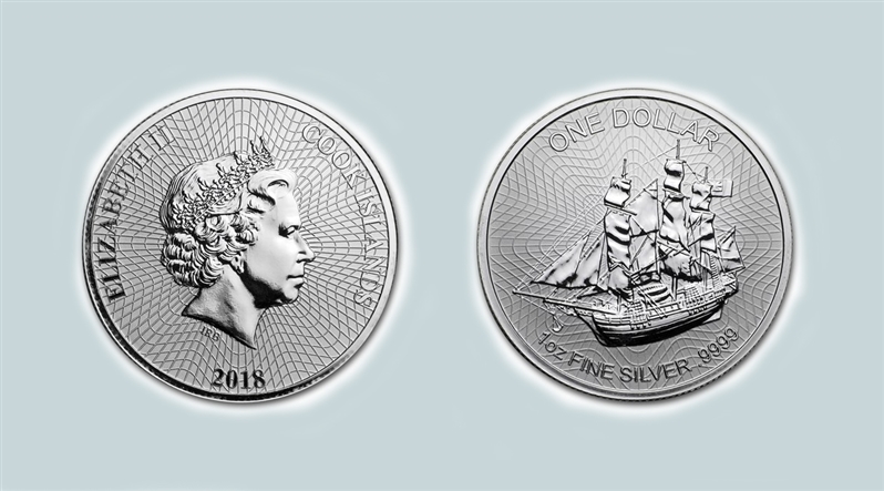 COOK ISLANDS, Elizabeth II, 1 Dollar 2018, Bounty - Clicca l'immagine per chiudere