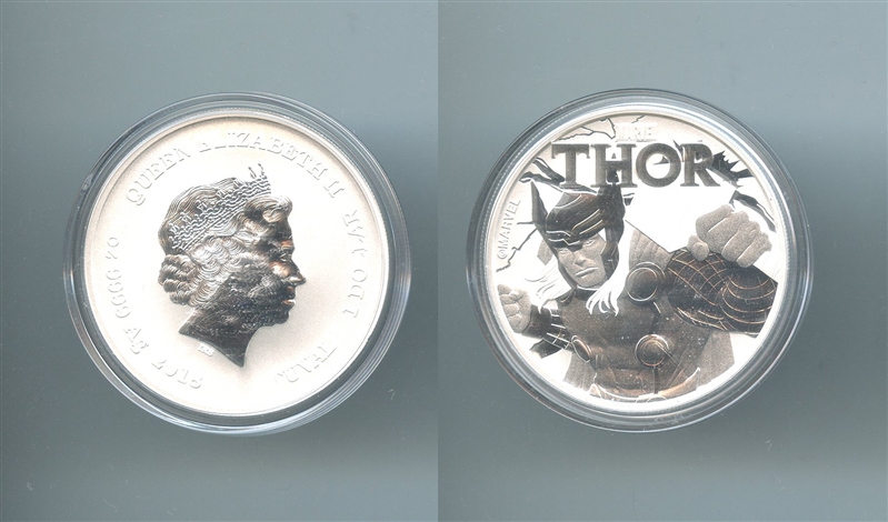 TUVALU, Elizabeth II, 1 Dollar 2018, Marvel: Thor