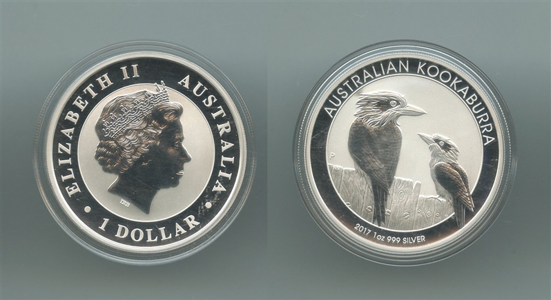 AUSTRALIA, Elizabeth II, 1 Dollar 2017, Kookaburra