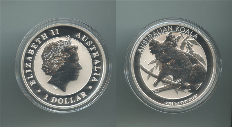 AUSTRALIA, Elizabeth II, 1 Dollar 2018, Koala - Clicca l'immagine per chiudere