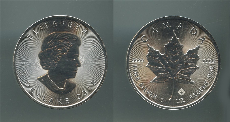 CANADA, Elizabeth II, 5 Dollar 2018, Maple Leaf
