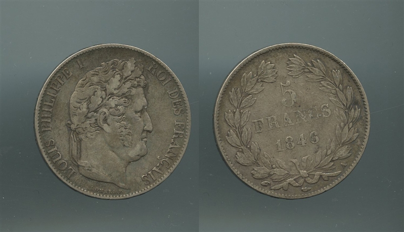 FRANCIA, Louis Philippe (1830-1848) 5 Francs 1846 A