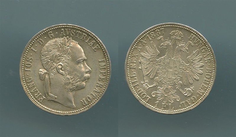 AUSTRIA, Franz Joseph (1848-1916) Gulden 1887 A