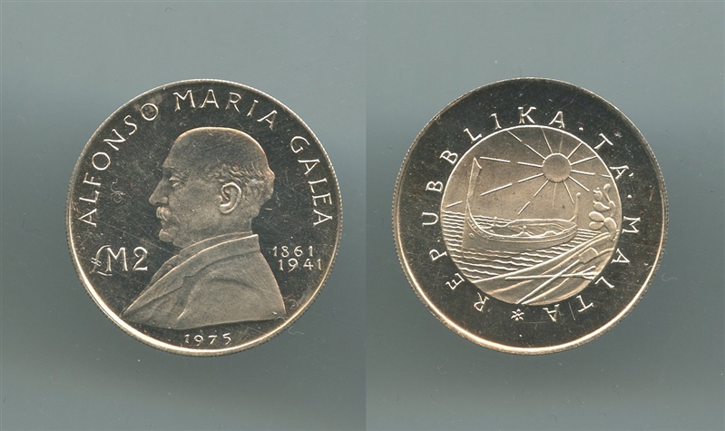 MALTA, 2 Pounds 1975