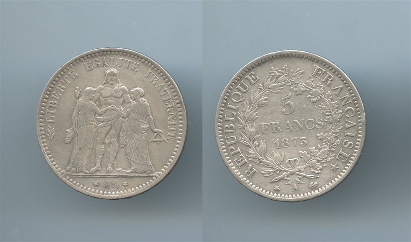 FRANCIA, Terza Repubblica (1870-1940) 5 Francs 1873 A