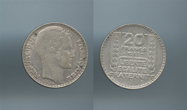 FRANCIA, Terza Repubblica (1870-1940) 20 Francs 1933 - Clicca l'immagine per chiudere