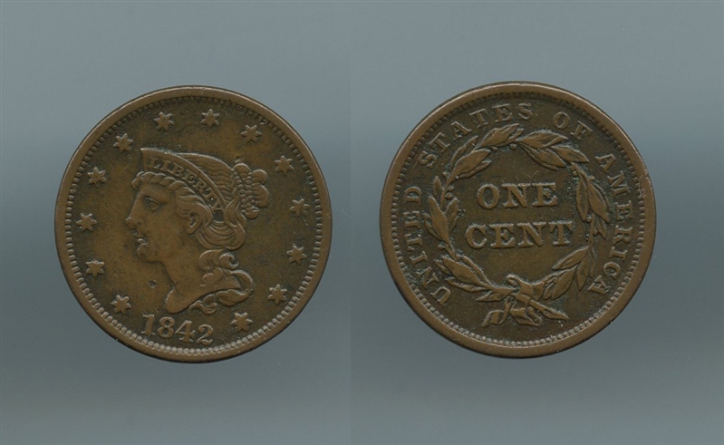 USA, One Cent 1842 - Clicca l'immagine per chiudere