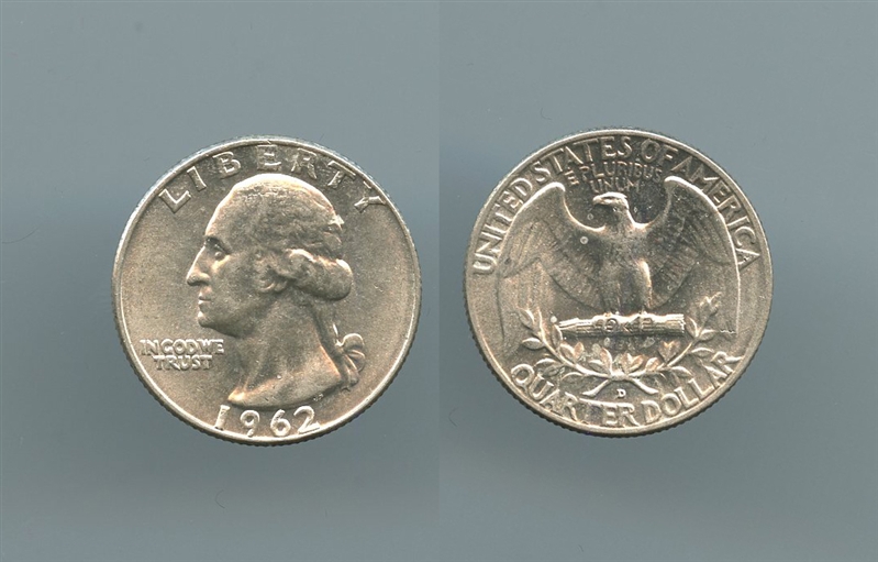 USA, Washington Quarter Dollar 1962 D