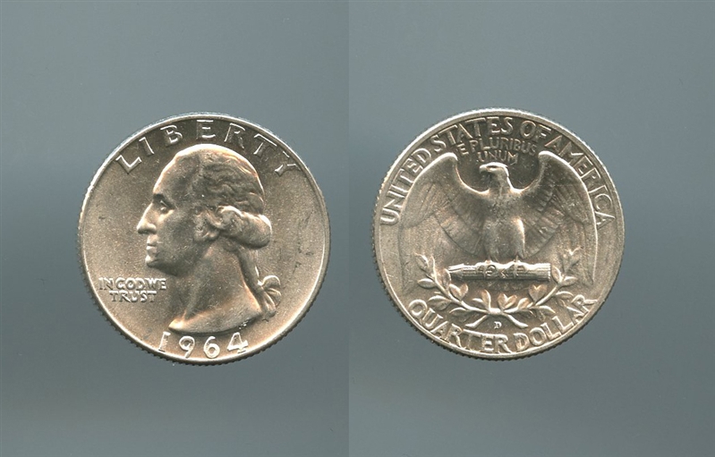 USA, Washington Quarter Dollar 1964 D