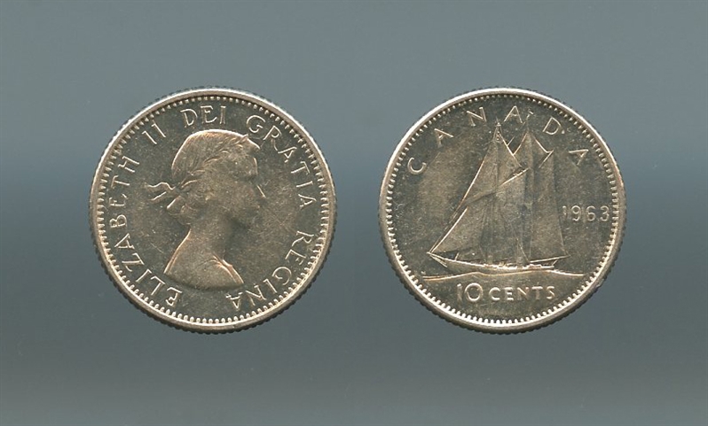 CANADA, Elizabeth II, 10 Cents 1963