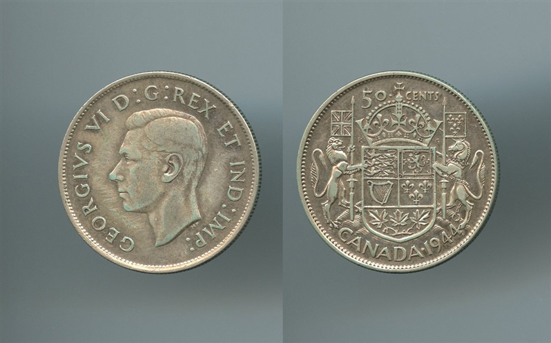 CANADA, George VI (1936-1952) 50 Cents 1944