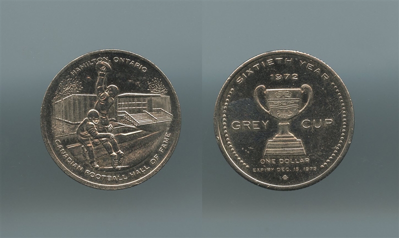 CANADA, Hamilton, Ontario, Token Dollar Grey Cup 1972