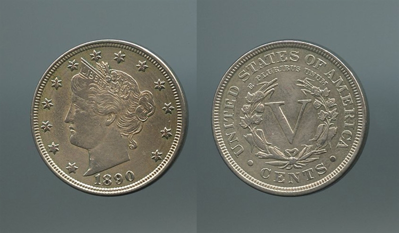 USA, 5 Cents 1890
