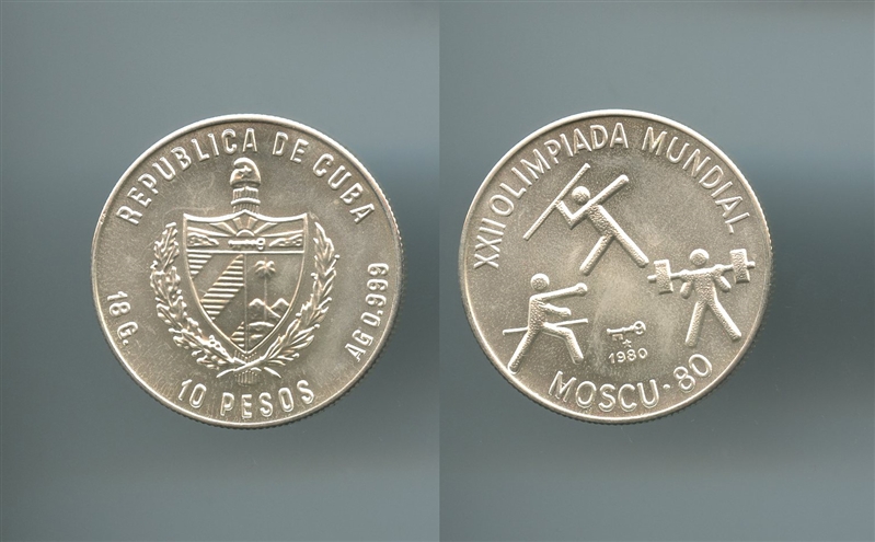 CUBA, 10 Pesos 1980